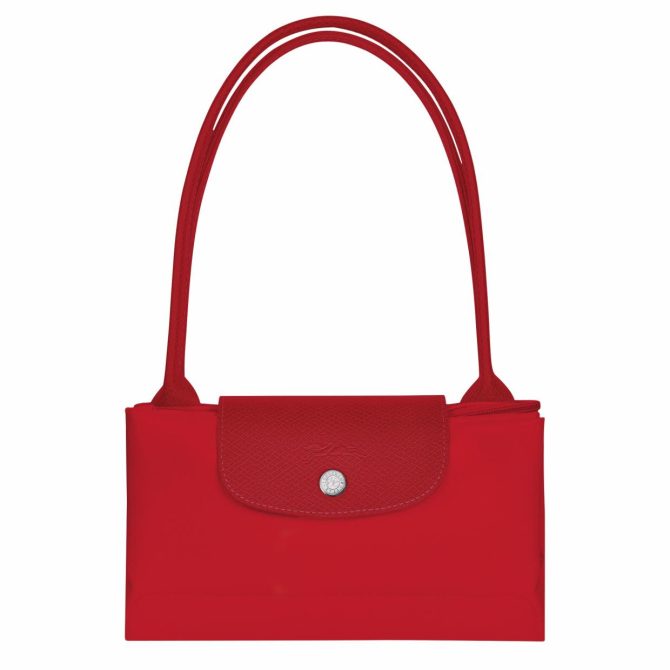 Women Shoulder Bags | Longchamp Le Pliage Green M Tote Bag Tomato