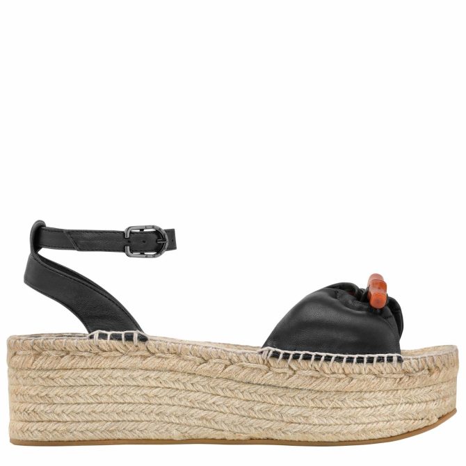 Women Sandals | Longchamp Le Roseau Wedge Espadrilles Black