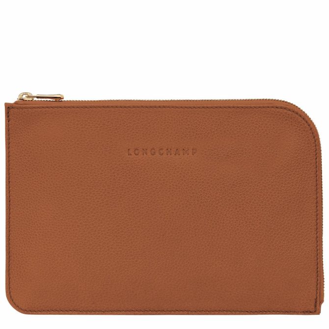 Women Pouches & Cases | Longchamp Le Foulonné Pouch Caramel