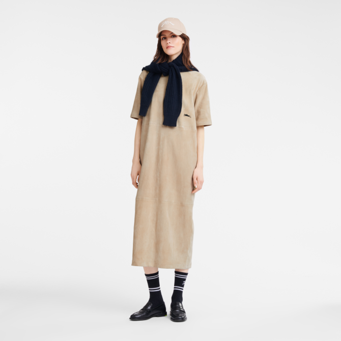 Women Dresses & Skirts | Longchamp Leather Long Dress Linen