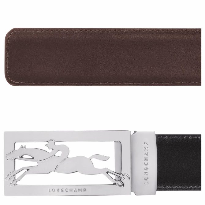 Men Belts | Longchamp Delta Box Black/Mocha