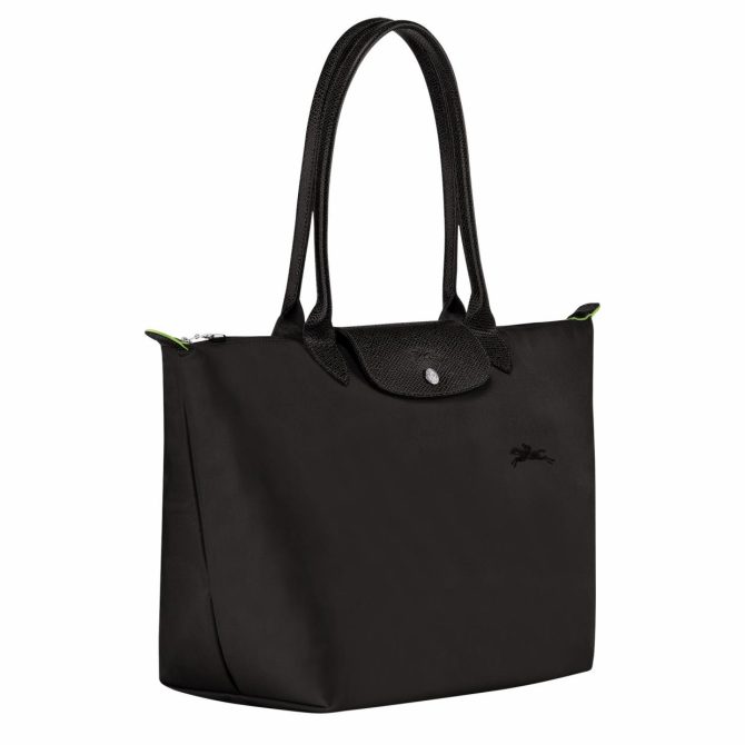 Women Shoulder Bags | Longchamp Le Pliage Green L Tote Bag Black