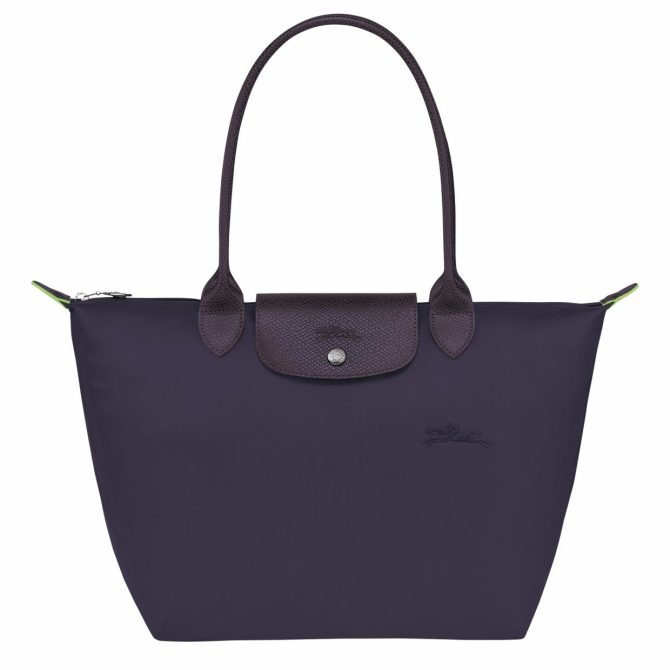 Women Shoulder Bags | Longchamp Le Pliage Green M Tote Bag Bilberry