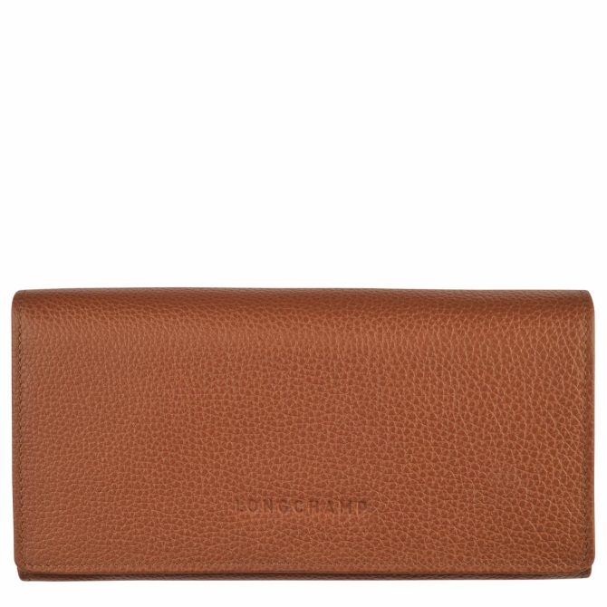 Women Leather Wallets | Longchamp Le Foulonné Continental Wallet Caramel