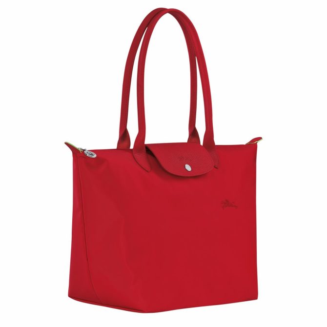 Women Shoulder Bags | Longchamp Le Pliage Green L Tote Bag Tomato