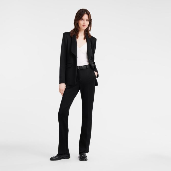 Women Coats & Jackets | Longchamp Fitted Jacket Black