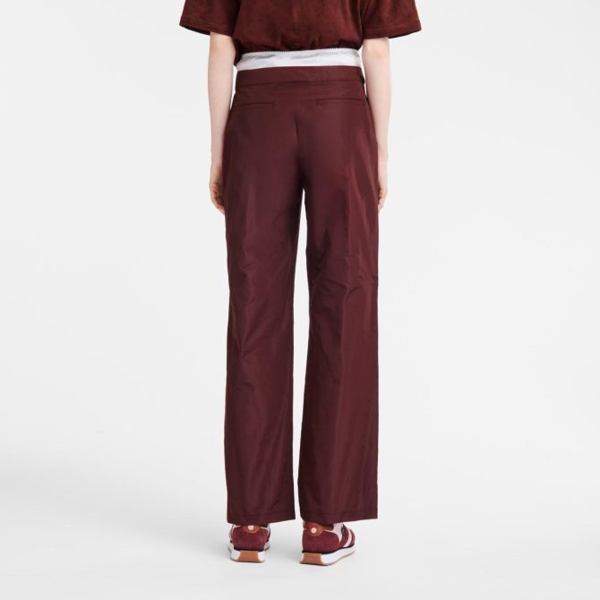 Women Trousers & Shorts | Longchamp Straight Pants With Patch Burgundy