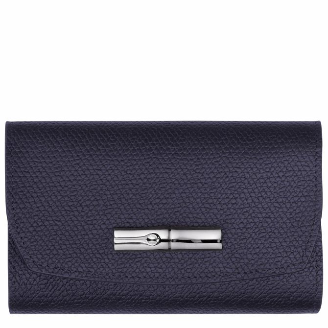 Women Leather Wallets | Longchamp Le Roseau Wallet Bilberry