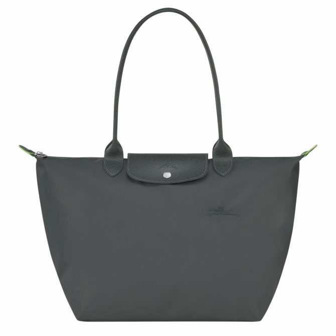 Women Shoulder Bags | Longchamp Le Pliage Green L Tote Bag Graphite