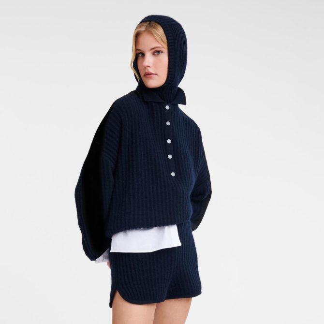 Women Knitwear | Longchamp Polo Collar Jumper Navy