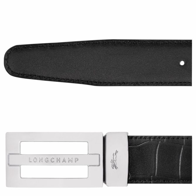 Men Belts | Longchamp Delta Box Men's Belt Black