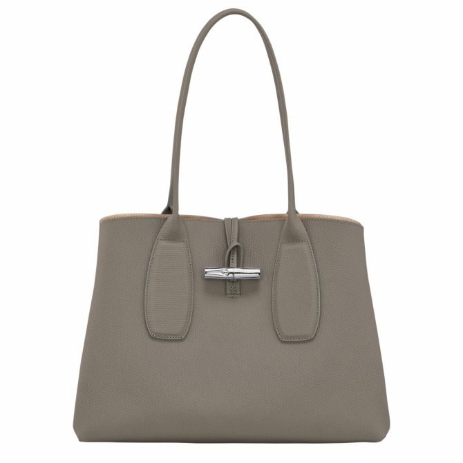 Women Shoulder Bags | Longchamp Le Roseau L Tote Bag Turtledove