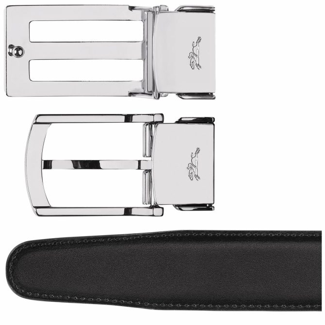 Men Belts | Longchamp Delta Box Men's Belt Set Black/Navy