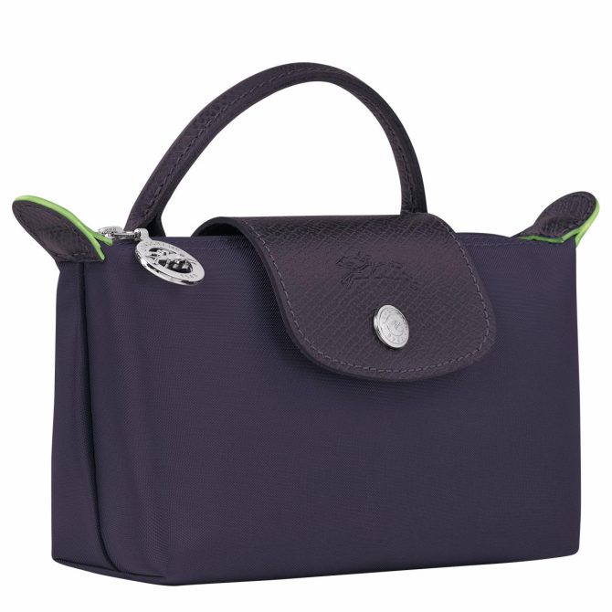 Men/Women Pouches & Cases | Longchamp Le Pliage Green Pouch With Handle Bilberry