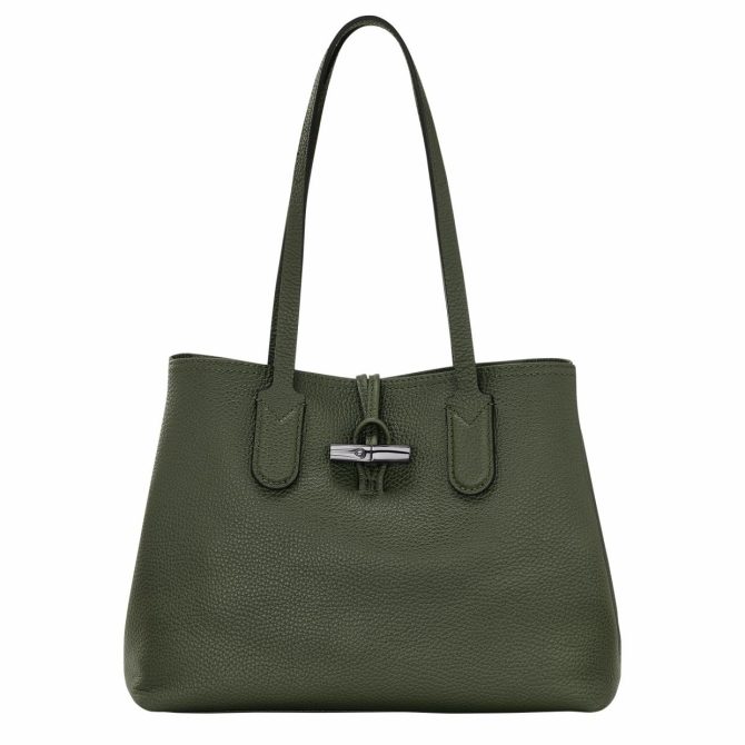 Women Shoulder Bags | Longchamp Le Roseau Essential M Tote Bag Khaki