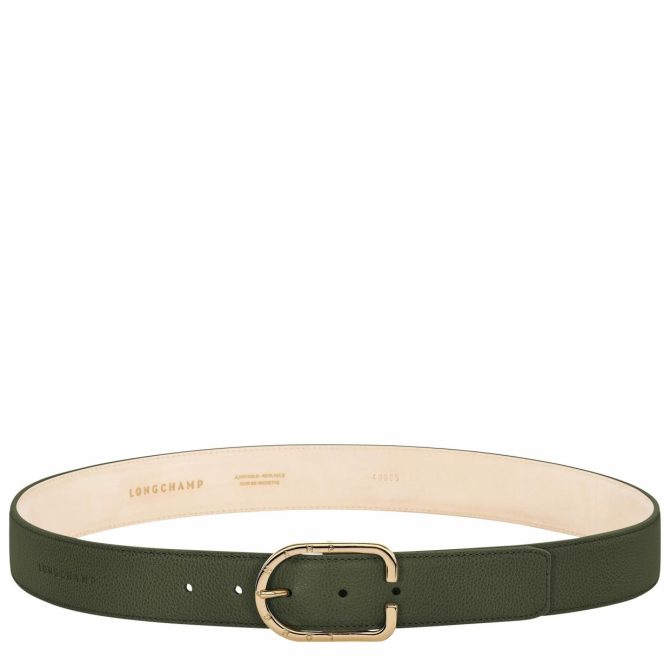 Women Belts | Longchamp Le Foulonné Ladies' Belt Khaki