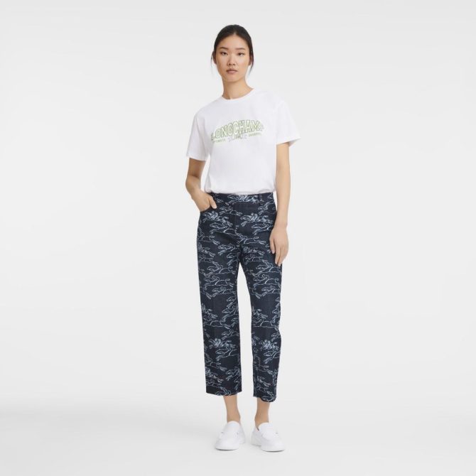 Women Trousers & Shorts | Longchamp Cropped Trousers Navy