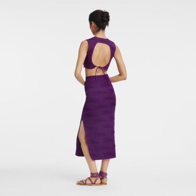 Women Dresses & Skirts | Longchamp Midi Skirt Violet