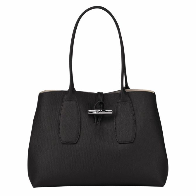 Women Shoulder Bags | Longchamp Le Roseau L Tote Bag Black