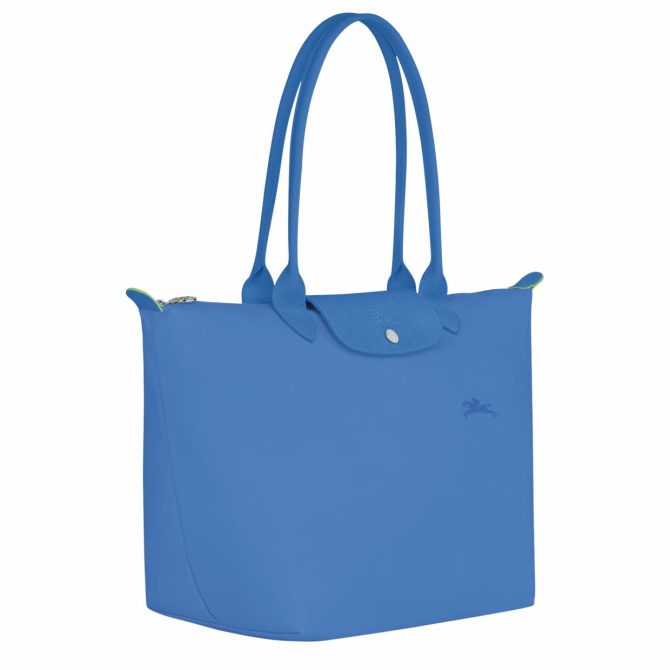 Women Shoulder Bags | Longchamp Le Pliage Green L Tote Bag Cornflower