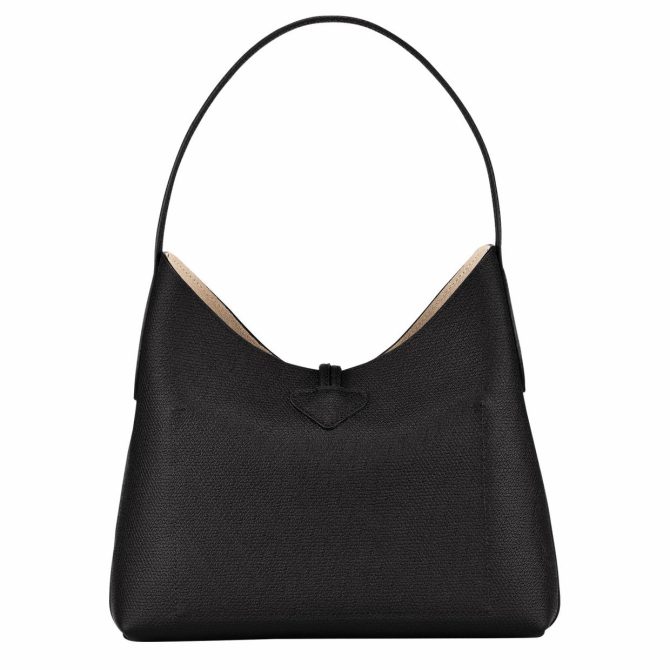 Women Shoulder Bags | Longchamp Le Roseau M Hobo Bag Black