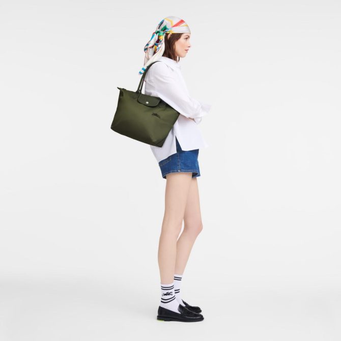 Women Shoulder Bags | Longchamp Le Pliage Green M Tote Bag Forest