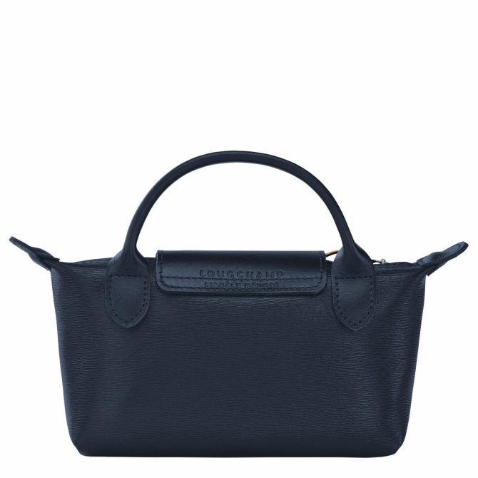 Women Pouches & Cases | Longchamp Le Pliage City Pouch With Handle Navy