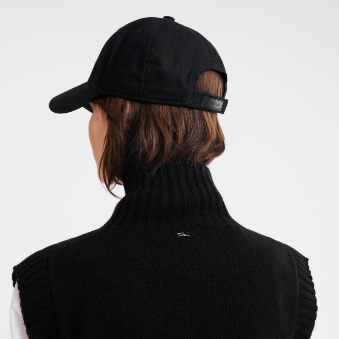 Women Caps & Hats | Longchamp Solid Cap Black