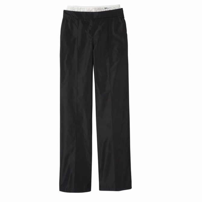 Women Trousers & Shorts | Longchamp Straight Pants With Patch Black