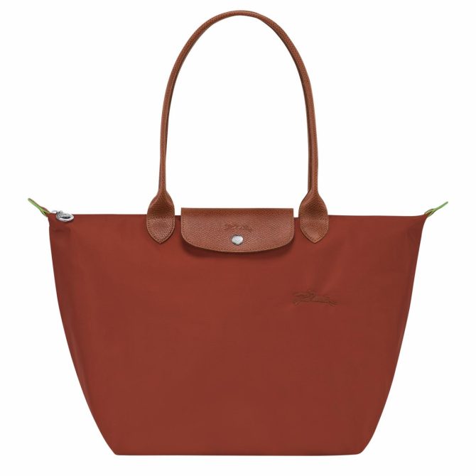 Women Shoulder Bags | Longchamp Le Pliage Green L Tote Bag Chestnut