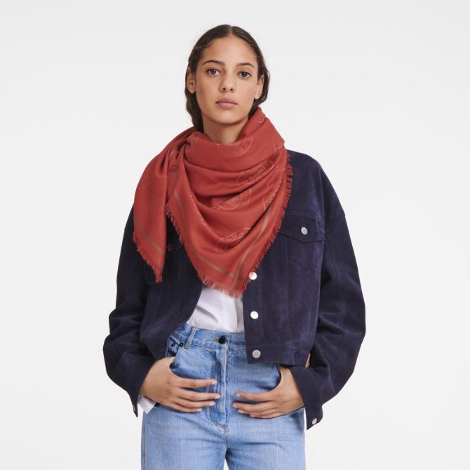 Women/Men Stoles | Longchamp La Médaille Longchamp Shawl Tomato